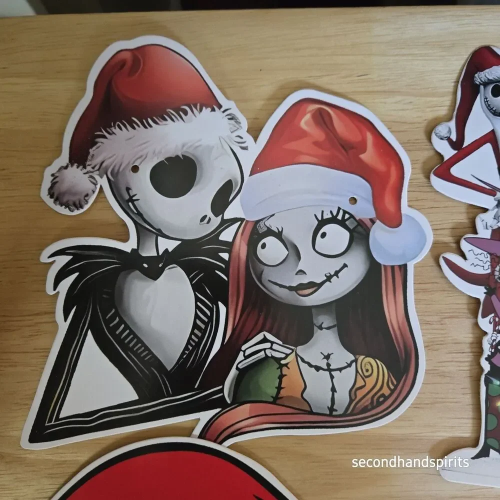 Nightmare Before Christmas DIY Banner Kit - Holiday Cardstock Cutouts & Raffia